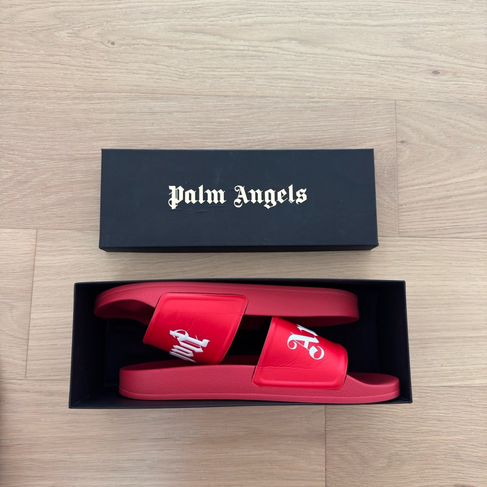 Palm Angels Red Slides - Size 13